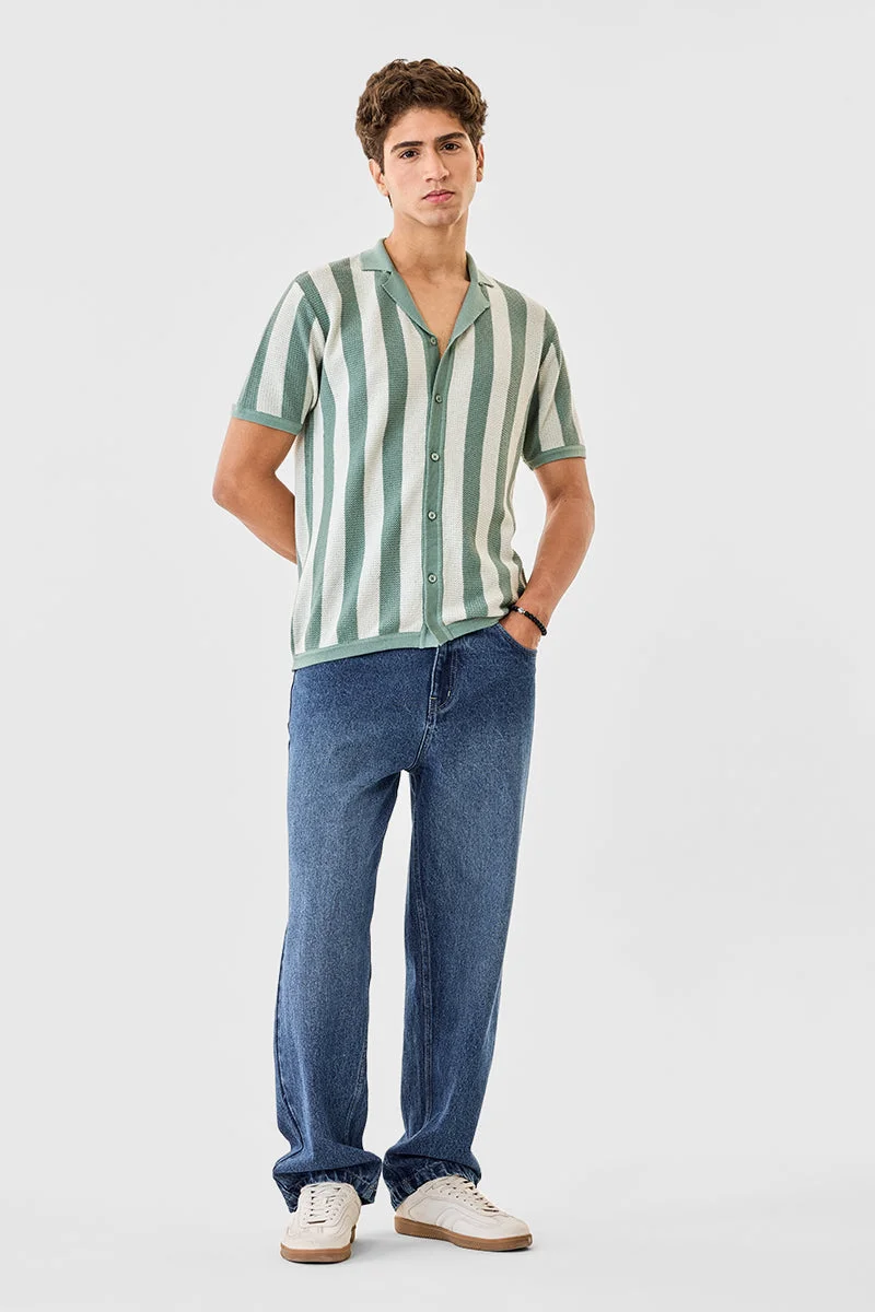 سنيتش 100% Cotton Knitted Stripes Shirt